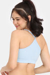 Rosaline Rib Double Layered Non Wired Full Bralette - Blue Glow — thumbnail 2